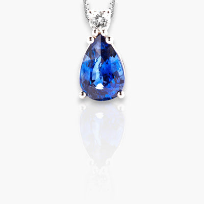 Necklace with blue Sapphire - Moregola Fine Jewelry