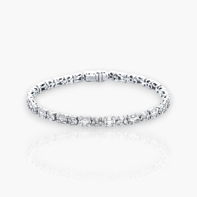 Tennis Bracelet with 85 Baguette Diamonds - Moregola Fine Jewelry