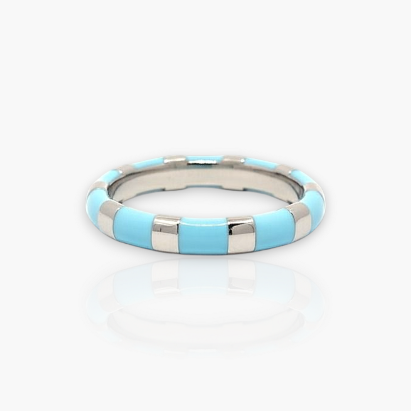 18kt Gold Ring with alternating Enamel (65+ colors)