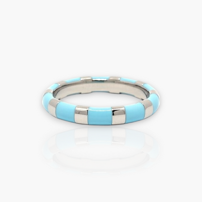 18kt Gold Ring with alternating Enamel (65+ colors)