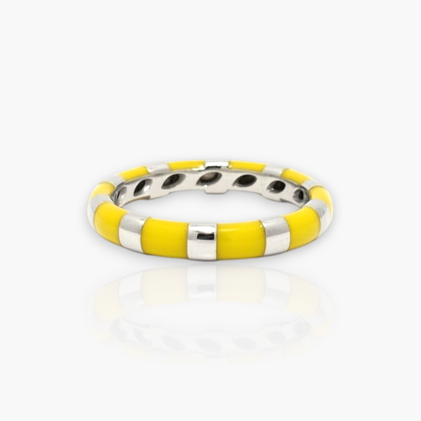18kt Gold Ring with alternating Enamel (65+ colors)