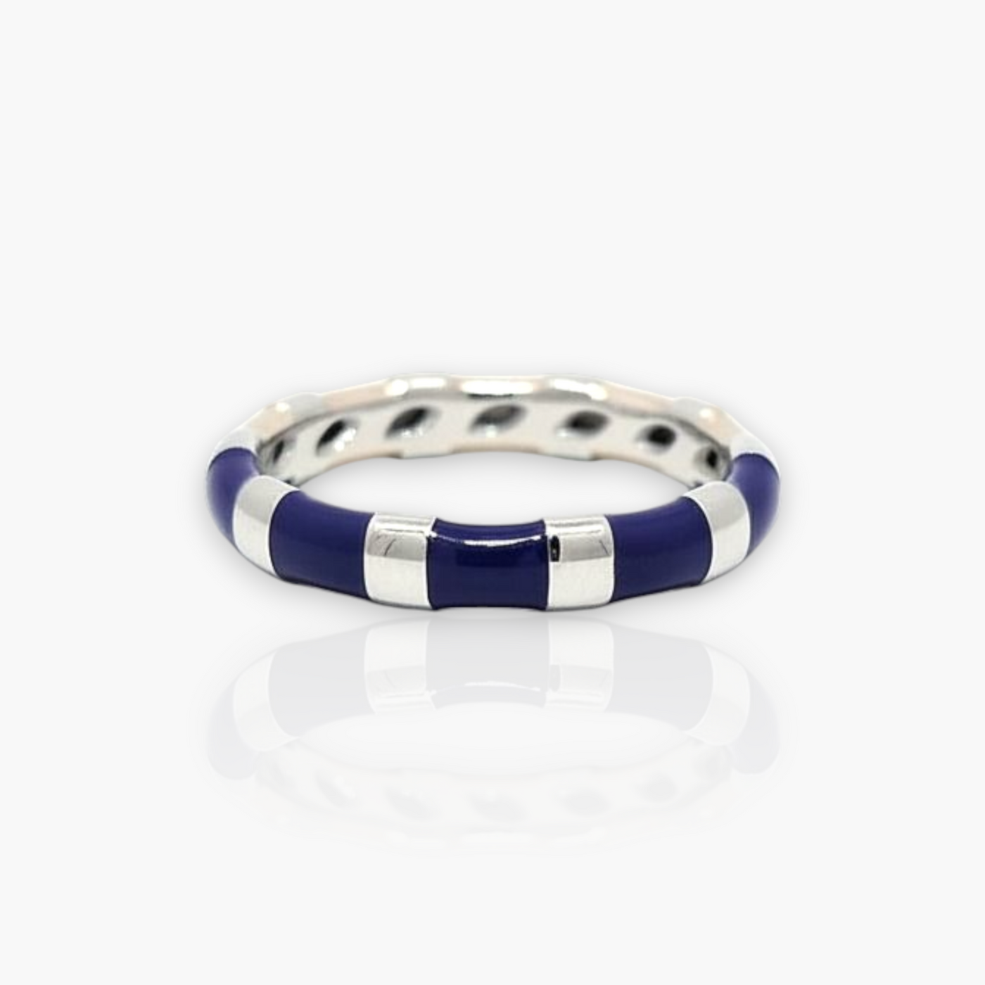 18kt Gold Ring with alternating Enamel (65+ colors)