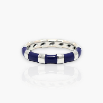 18kt Gold Ring with alternating Enamel (65+ colors)