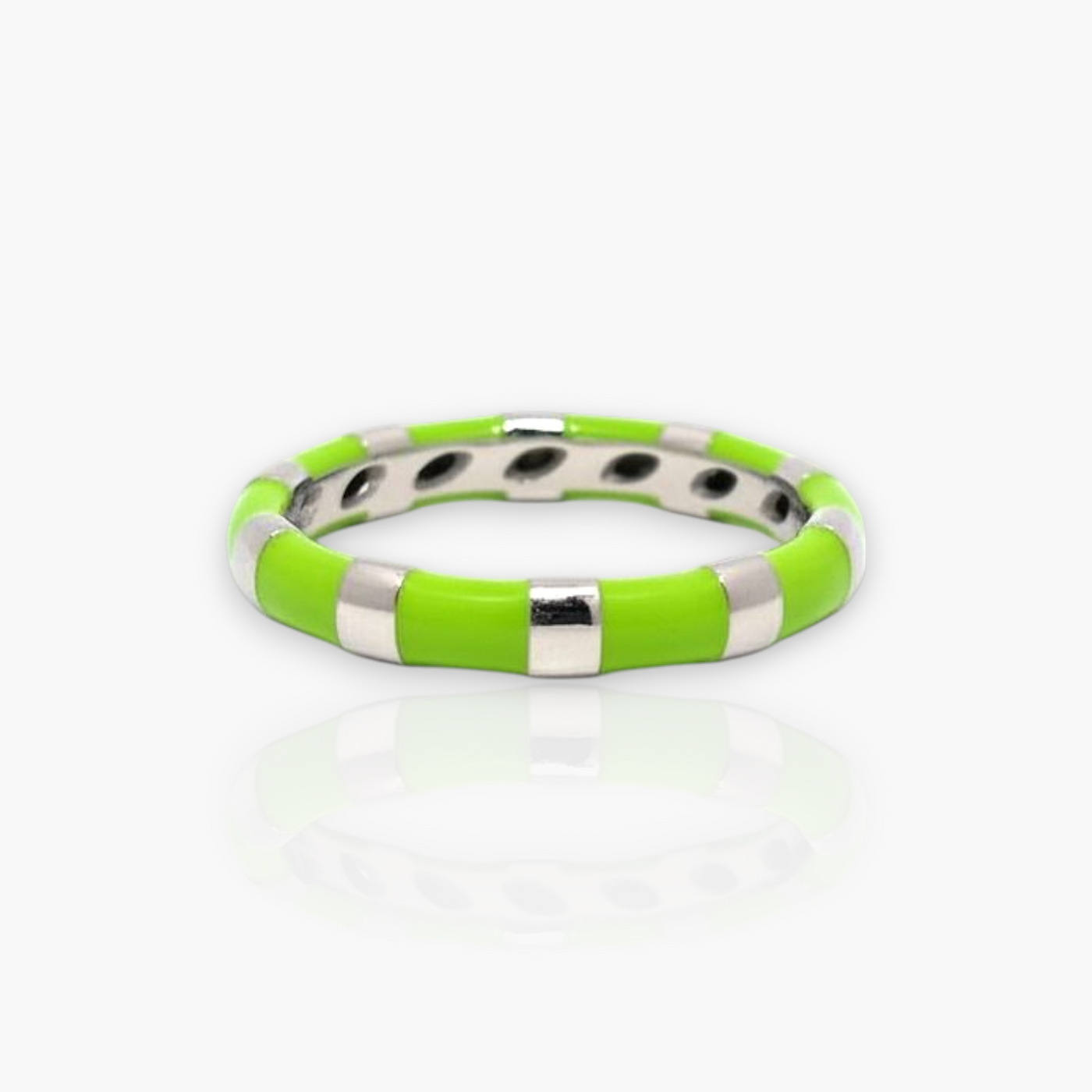 18kt Gold Ring with alternating Enamel (65+ colors)