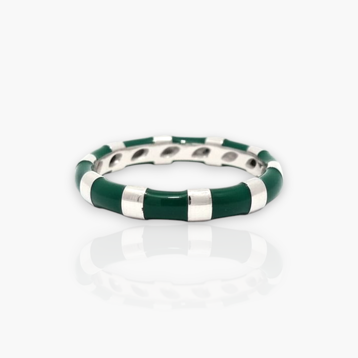 18kt Gold Ring with alternating Enamel (65+ colors)