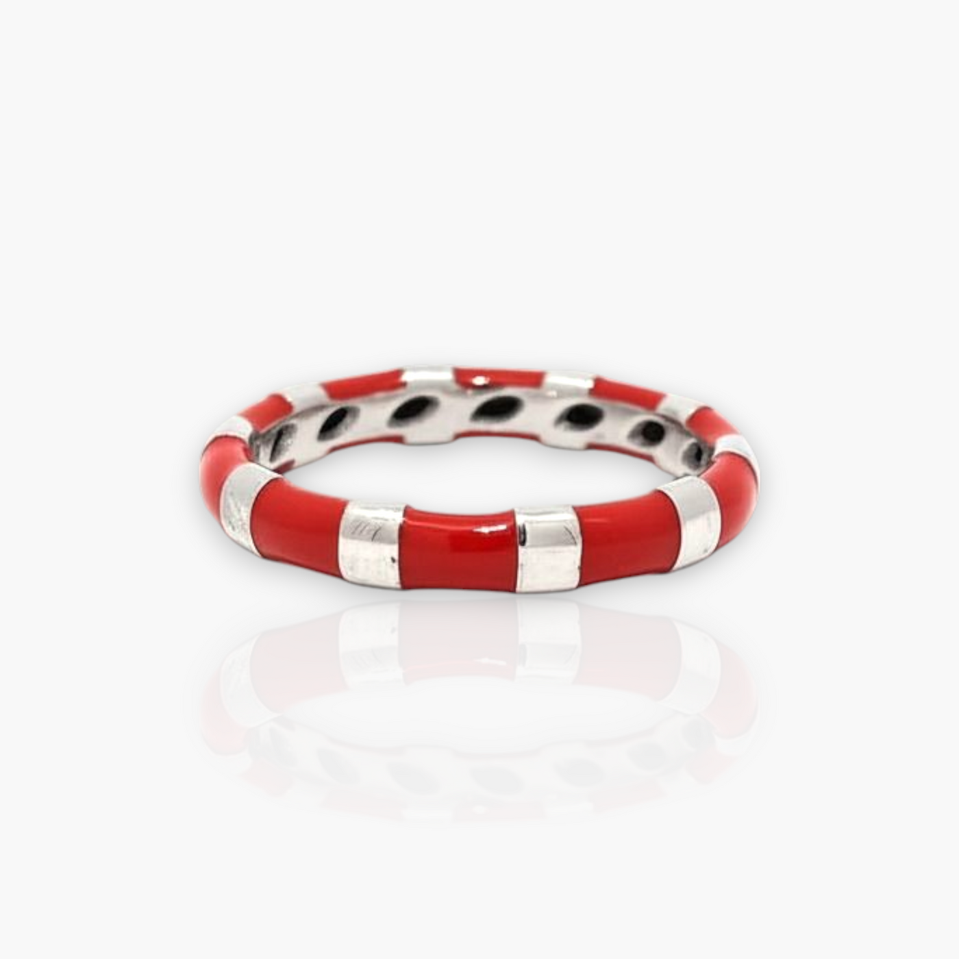 18kt Gold Ring with alternating Enamel (65+ colors)