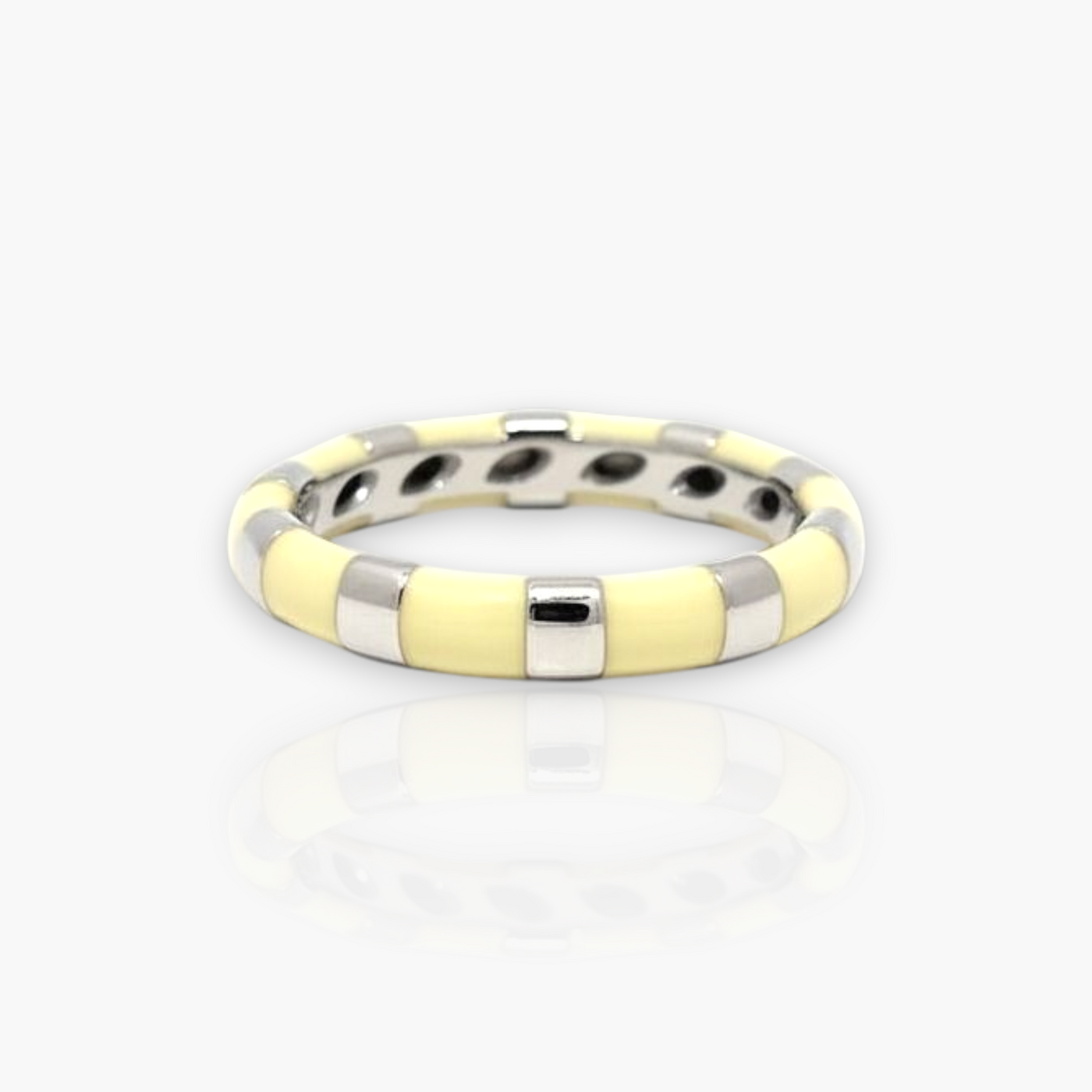 18kt Gold Ring with alternating Enamel (65+ colors)