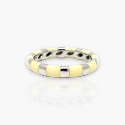 18kt Gold Ring with alternating Enamel (65+ colors)