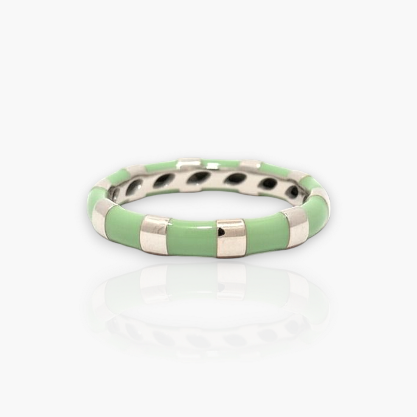 18kt Gold Ring with alternating Enamel (65+ colors)