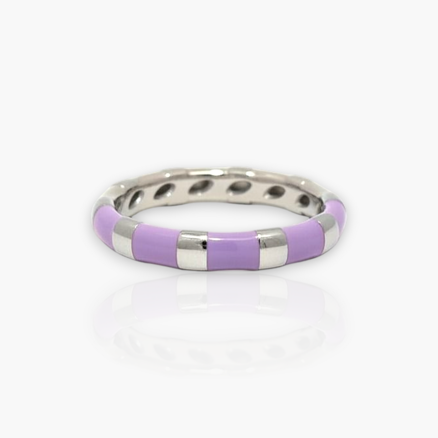 18kt Gold Ring with alternating Enamel (65+ colors)