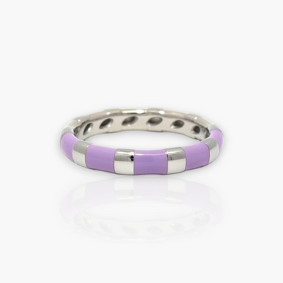 18kt Gold Ring with alternating Enamel (65+ colors)