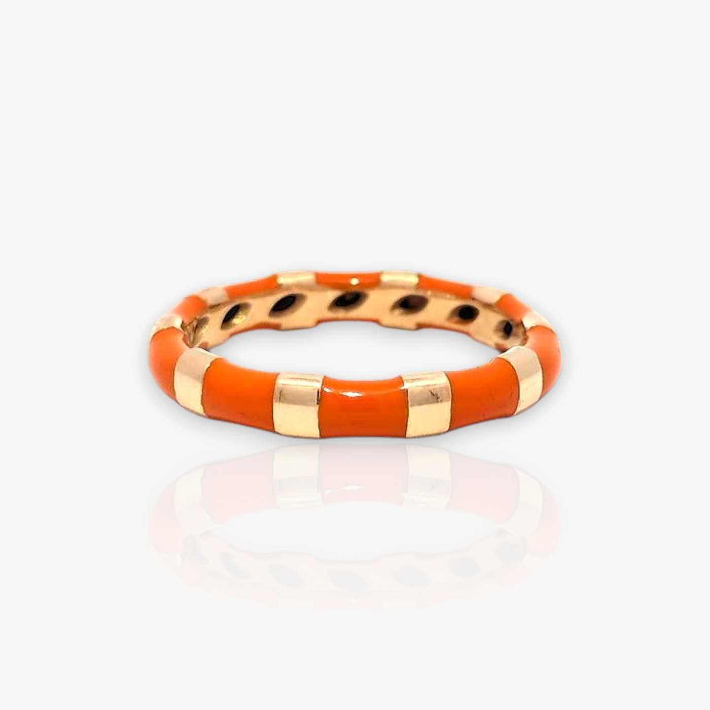18kt Gold Ring with alternating Enamel (65+ colors)