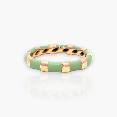 18kt Gold Ring with alternating Enamel (65+ colors)