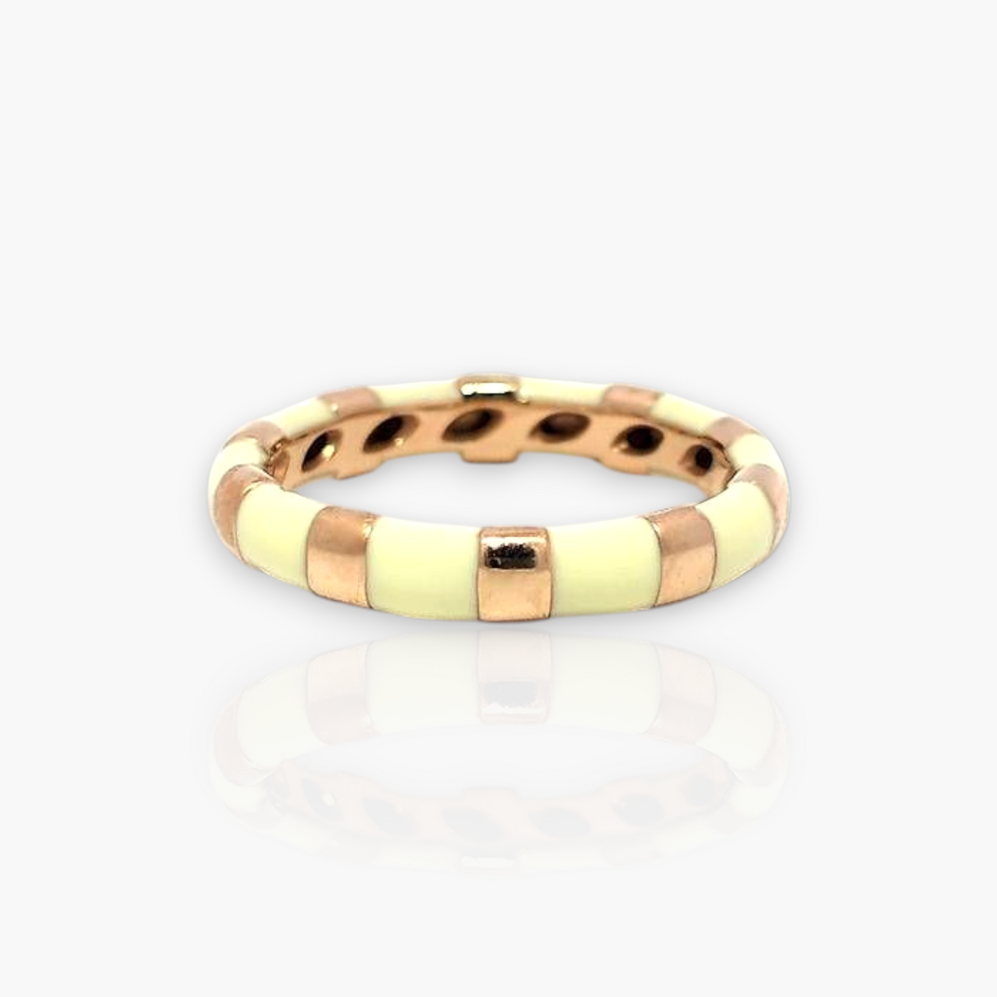 18kt Gold Ring with alternating Enamel (65+ colors)