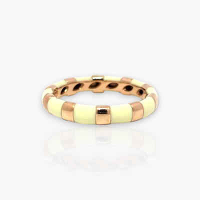 18kt Gold Ring with alternating Enamel (65+ colors)