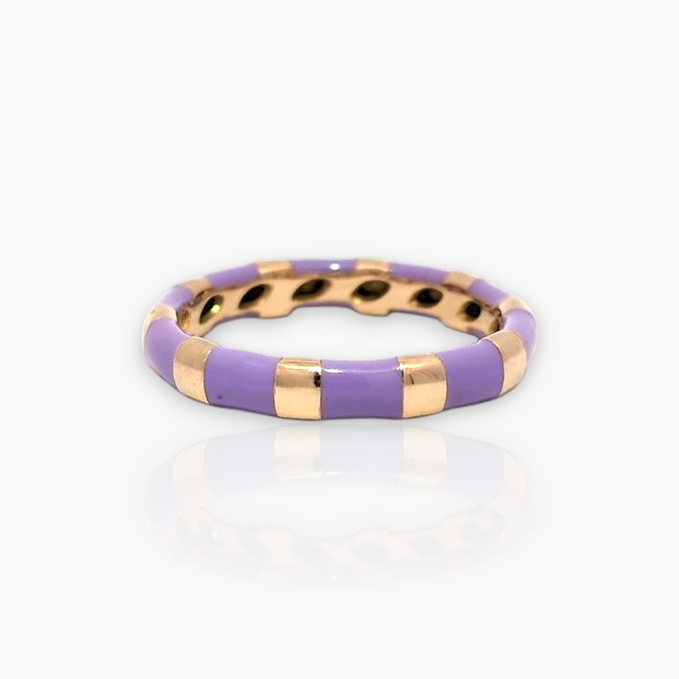 18kt Gold Ring with alternating Enamel (65+ colors)
