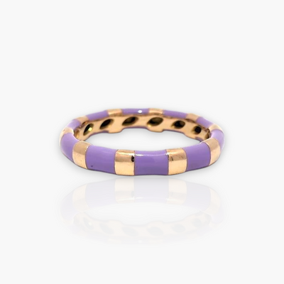 18kt Gold Ring with alternating Enamel (65+ colors)
