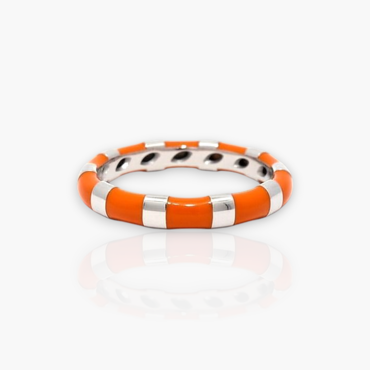 18kt Gold Ring with alternating Enamel (65+ colors)