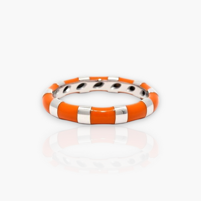 18kt Gold Ring with alternating Enamel (65+ colors)