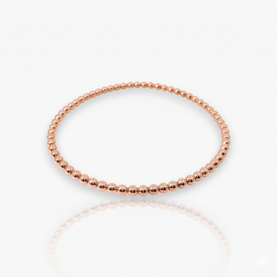 4mm Geriffeltes, elastisches 18k Gelb-, Weiß- oder Roségold-Armband
