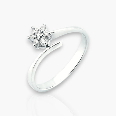 Flower Ring with 0.11ct diamonds