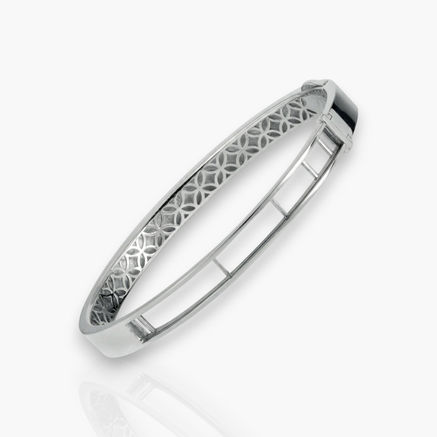 Iconic Motion Slim Bangle, 18kt White Gold