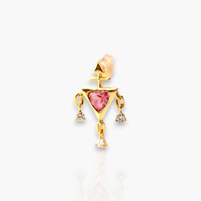 Rubellite Brilliant Triangle Dream Catcher Earrings - Moregola Fine Jewelry