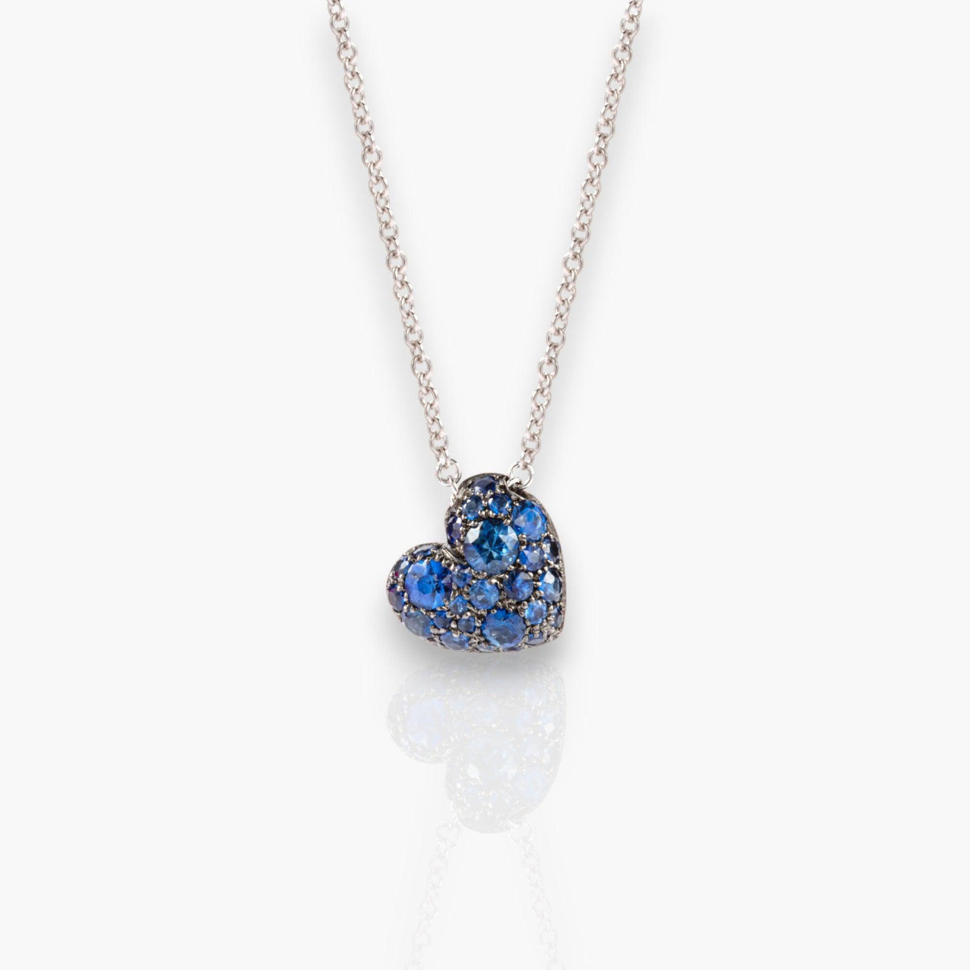 Sapphire Heart Necklace - Moregola Fine Jewelry