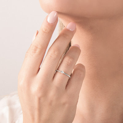 18kt Weißgold Verlobungsring