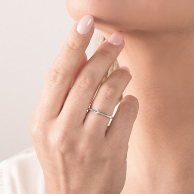 18kt Weißgold Verlobungsring