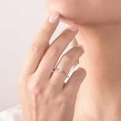 18kt Weißgold Verlobungsring