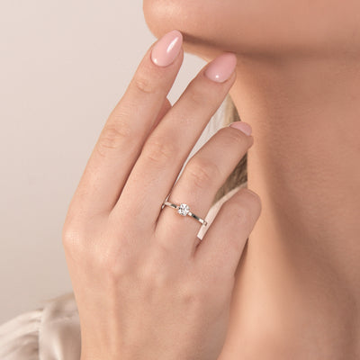 18kt Weißgold Verlobungsring