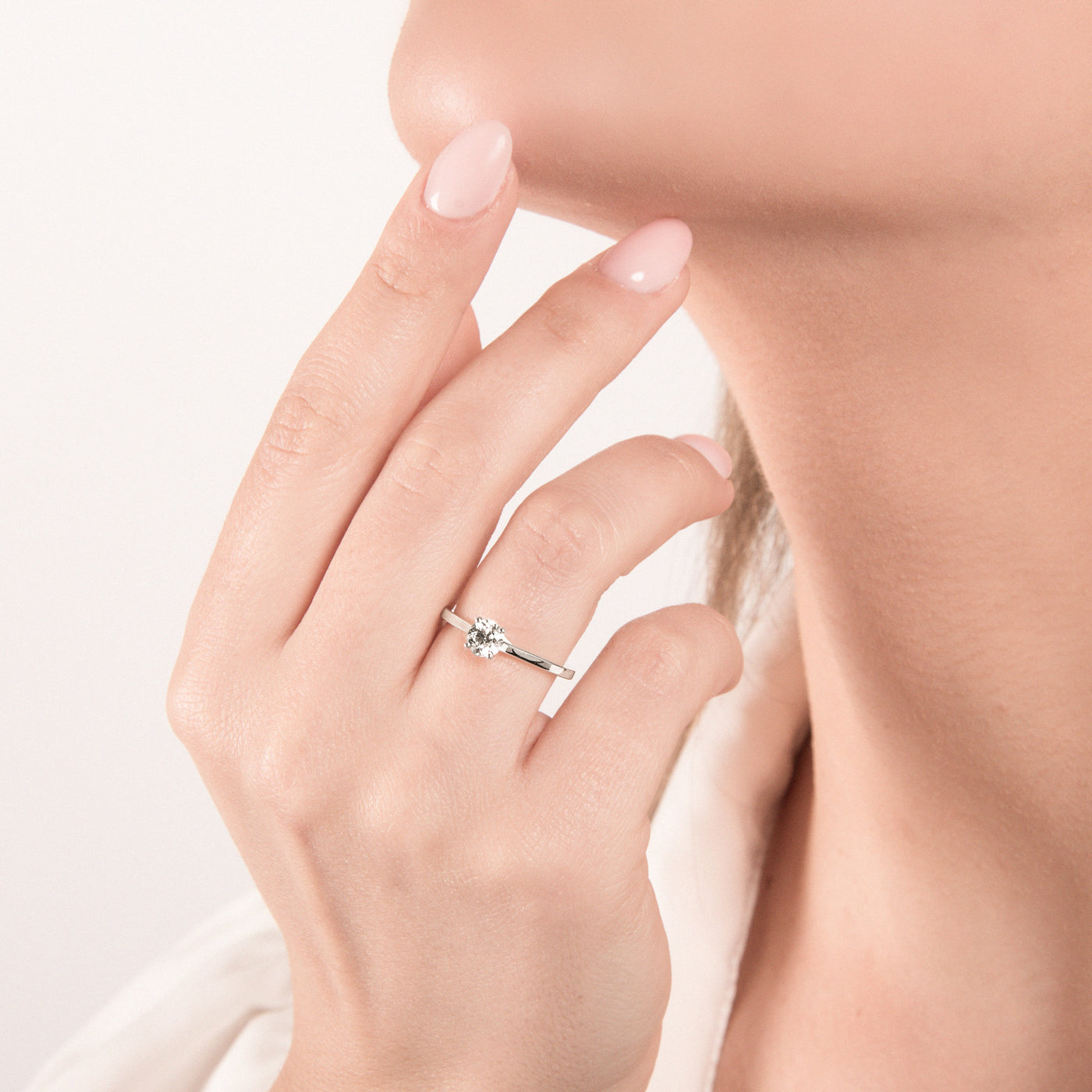 18kt Weißgold Verlobungsring