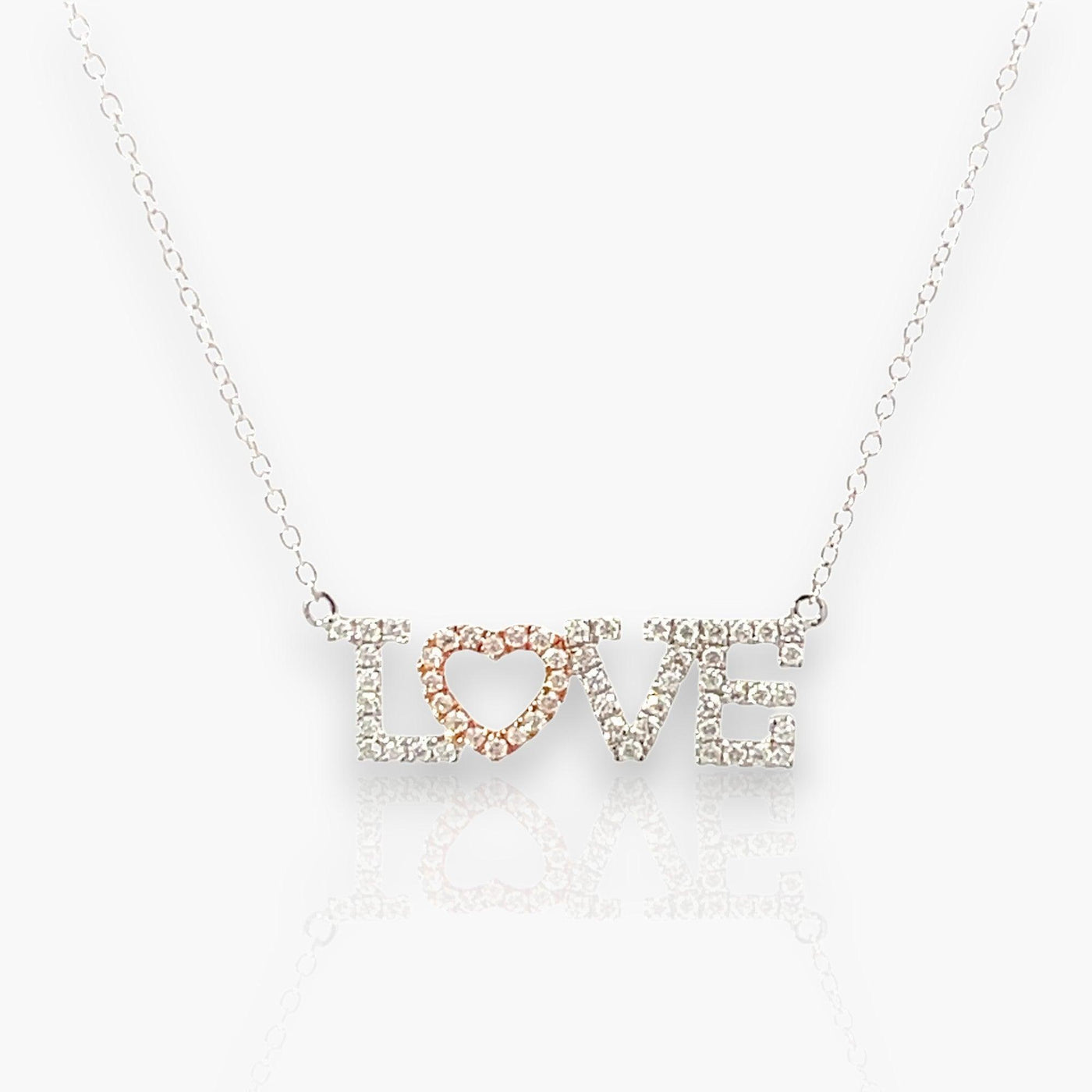 18K Love Necklace with Diamonds - Moregola Fine Jewelry