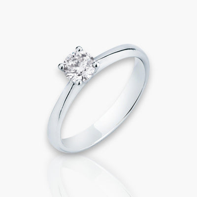 Brilliant Engagement Ring with 4 prongs (in 8 diamond sizes) - Moregola Fine Jewelry