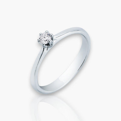 Brilliant Engagement Ring with 6 prongs (in 9 diamond sizes) - Moregola Fine Jewelry
