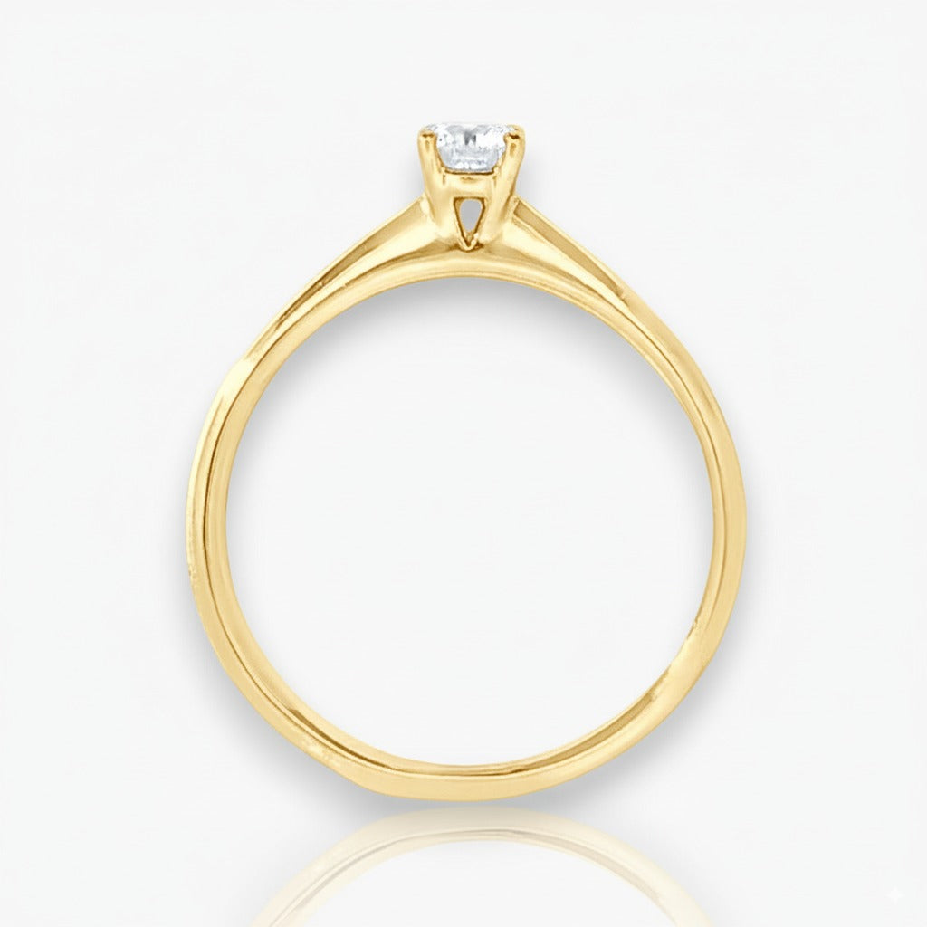 18kt Gelbgold Verlobungsring mit 4 Krappen (8 Diamanten Größen verfügbar).