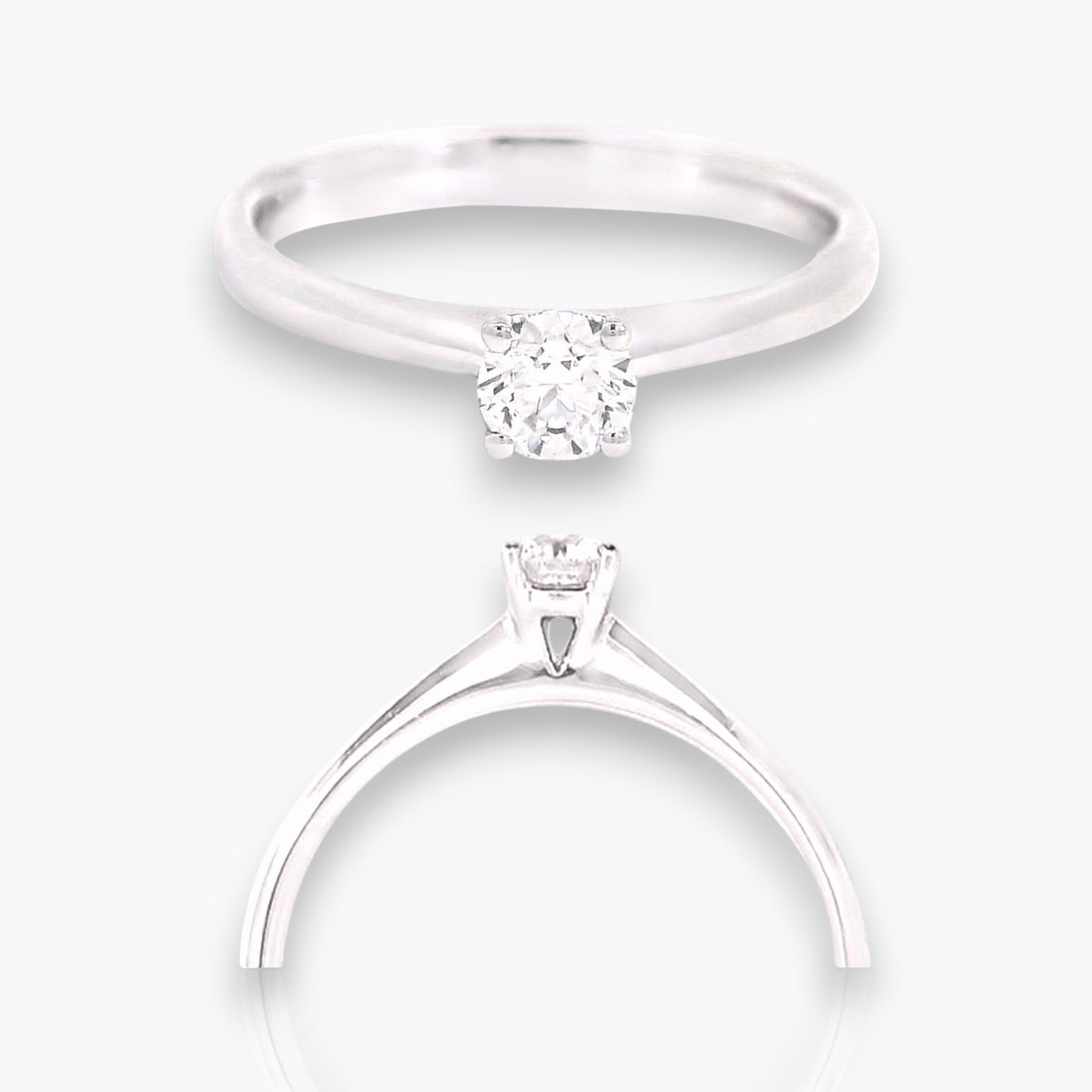 Brilliant Engagement Ring with 4 prongs (in 8 diamond sizes)