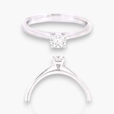 Brilliant Engagement Ring with 4 prongs (in 8 diamond sizes)