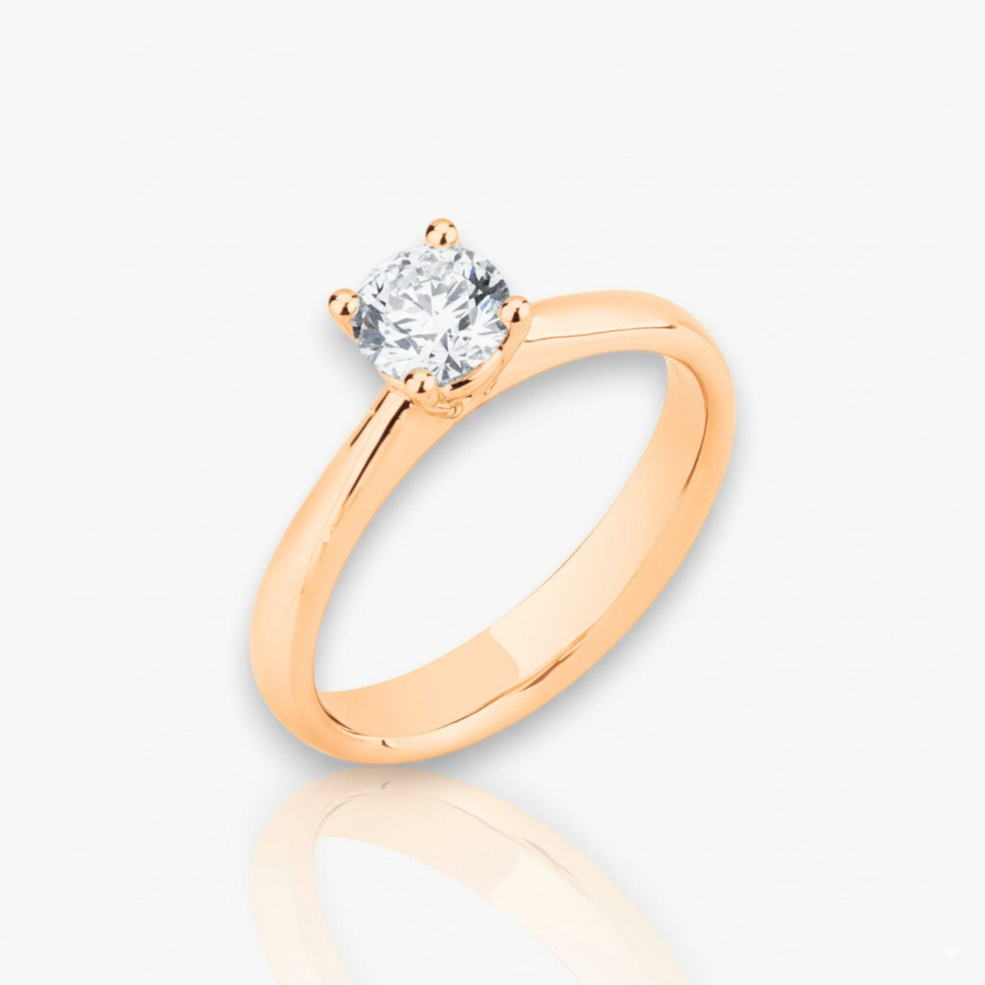 18kt Rosegold Verlobungsring mit 4 Krappen (8 Diamanten Größen verfügbar).