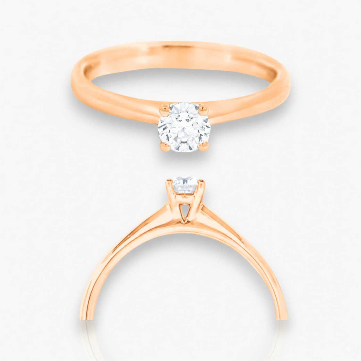 18kt Rosegold Verlobungsring mit 4 Krappen (8 Diamanten Größen verfügbar).