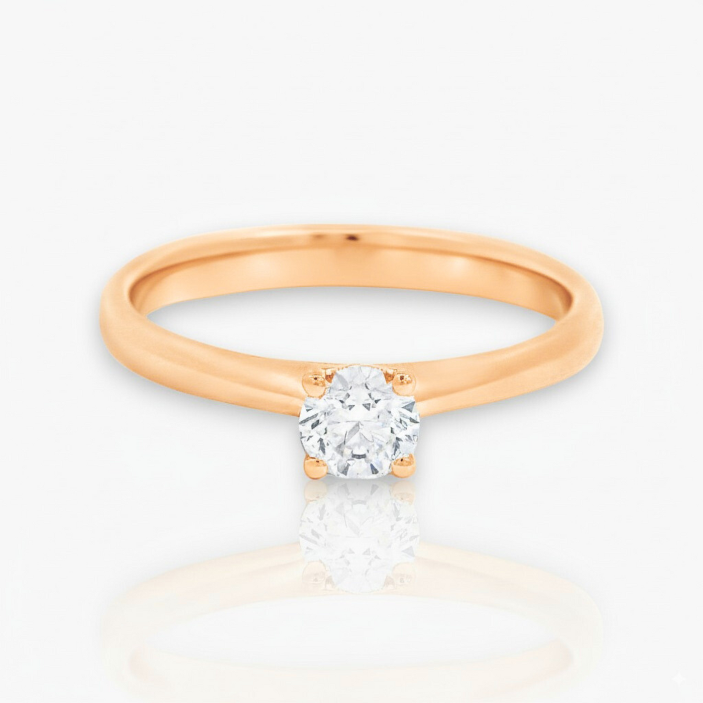 18kt Rosegold Verlobungsring mit 4 Krappen (8 Diamanten Größen verfügbar).