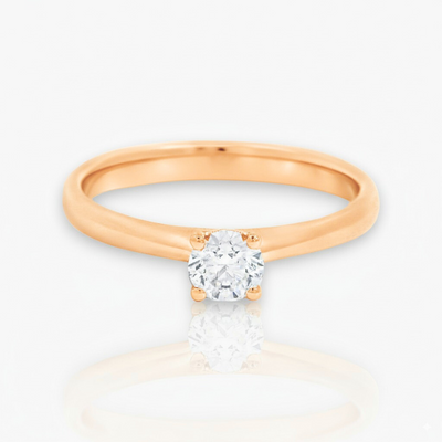 18kt Rosegold Verlobungsring mit 4 Krappen (8 Diamanten Größen verfügbar).
