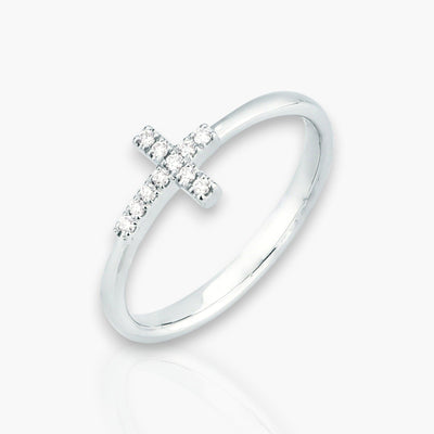 Diamond Cross Ring - Moregola Fine Jewelry