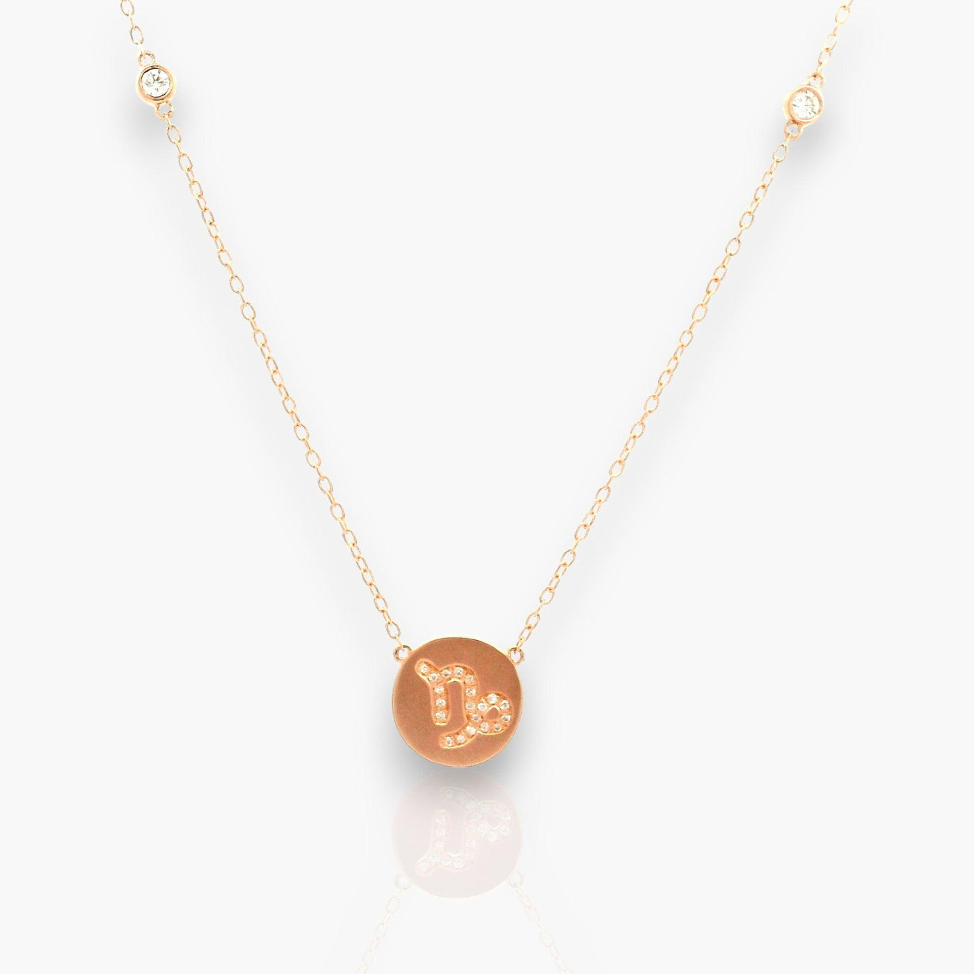 Zodiac Necklace with Diamonds & 18K Rose Gold - Moregola Fine Jewelry