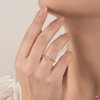 18kt Rose Gold Brilliant Verlobungsring mit 6 Krappen (9 Diamanten Größen verfügbar).