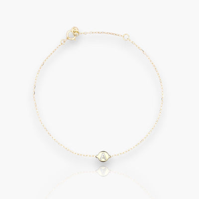 18K Gold Bracelet with initial letter - Moregola Fine Jewelry