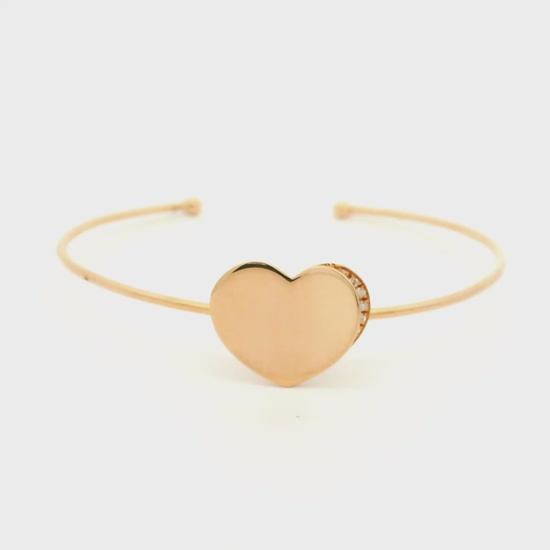 Rose Gold Armband mit diamantenverziertem Herz