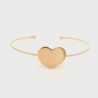 Rose gold bracelet with diamond heart
