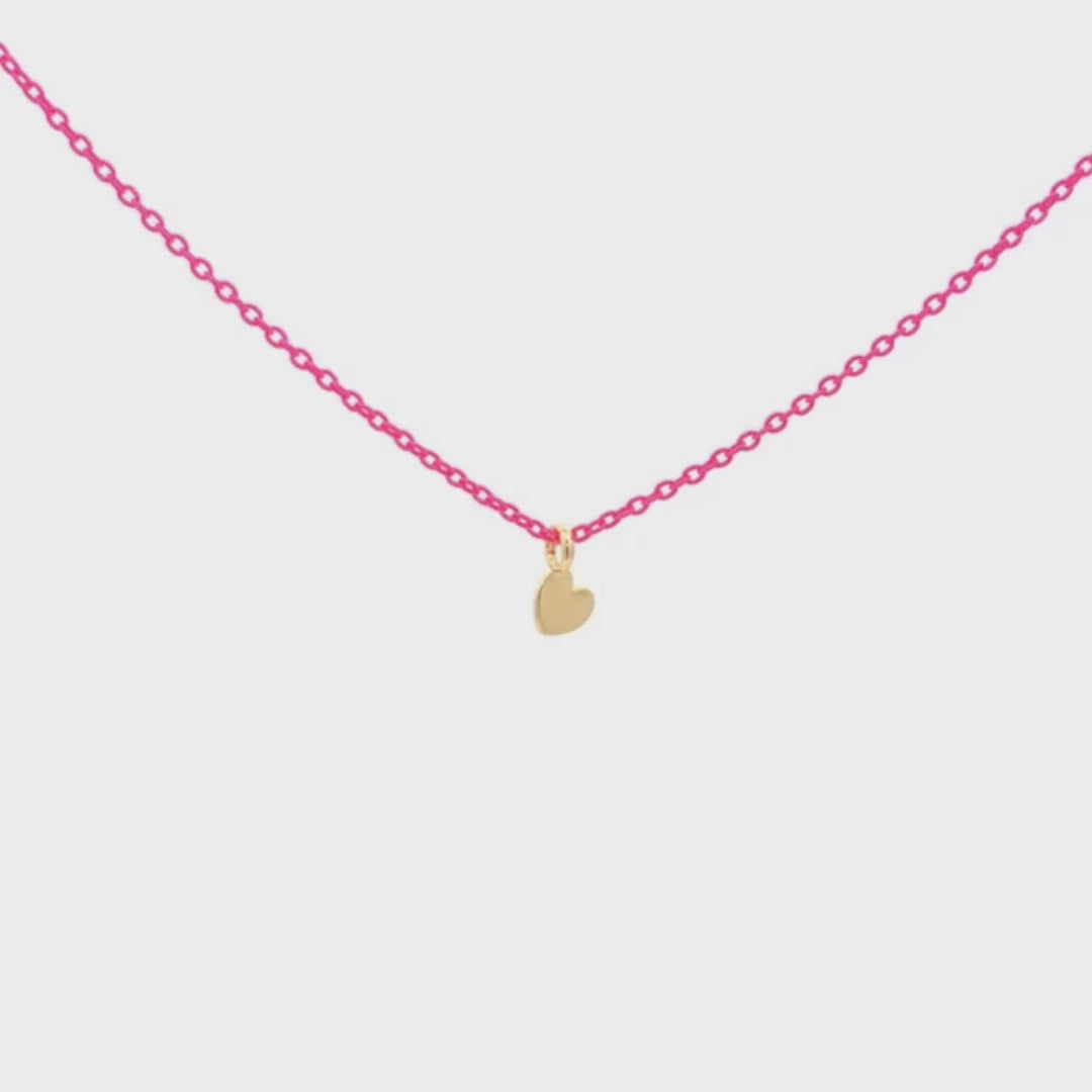 Choker with 18kt Gold Heart and Painted Chain